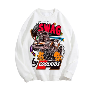 儿童街舞演出服男童嘻哈套装秋冬个性印花长袖hiphop潮服卫衣长裤