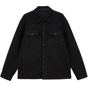 杰克琼斯男装行政夹克男士春秋季2025年潮翻领上衣短款仿毛呢外套