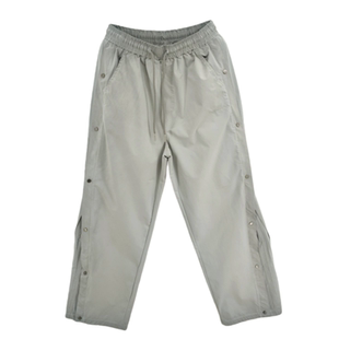 末班车春款2026男大童砂洗排扣休闲裤青少年宽松潮流拉条棉布裤子