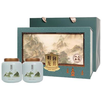明前特级龙井茶礼盒瓷罐200g