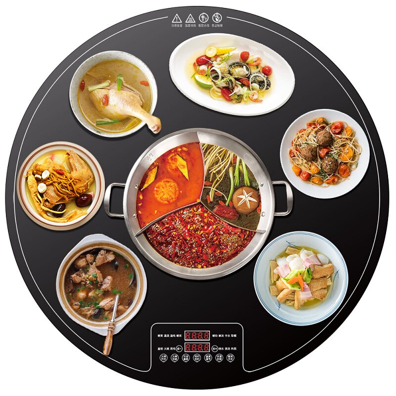 琪基圆形饭菜保温板商用全自动