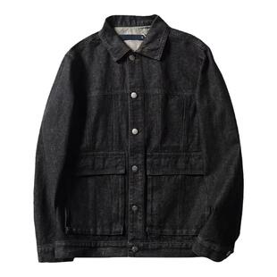 男人味十足 狠帅 线下479 单宁重工水洗复古刺绣牛仔衣夹克外套潮