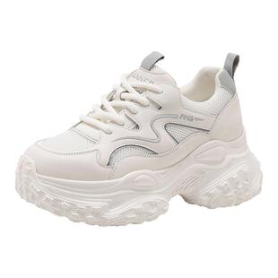 千百度老爹鞋女松糕系带新款厚底增高休闲运动鞋百搭透气跑步鞋