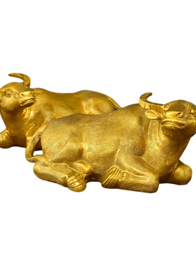 工艺品摆件纯黄铜金钱牛