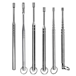 不锈钢耳挖360度螺旋环形打眼带孔耳扒清洁采耳工具掏耳勺公耳挖