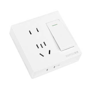 86型明装墙壁开关带插座明线盒1开5孔一开五孔七九孔单控家用电源