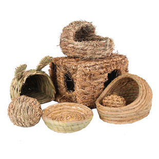 兔子草窝草垫玩具草球宠物兔龙猫荷兰猪天然手工编织睡觉草窝草屋