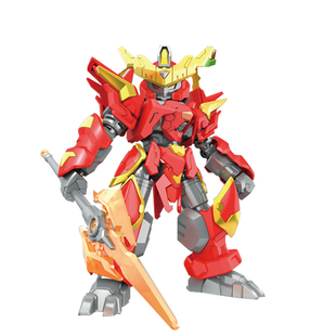 正品三国拼装积木人仔国潮玩具关羽赵云吕布机甲手办模型益智礼物