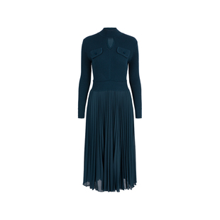 MARYLING玛俪琳冬季新品孔雀绿小高领针梭连衣裙A1EIW62780