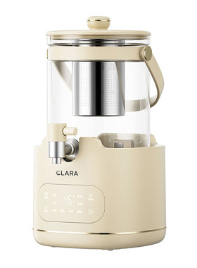 Clara可莱水龙头养生壶2.8L全玻璃花茶果茶桶煮茶壶大容量烧水壶
