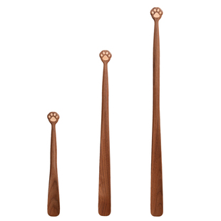 创意猫爪黑胡桃木鞋拔子木质提鞋器长柄家用磁吸穿鞋提鞋神器鞋抽