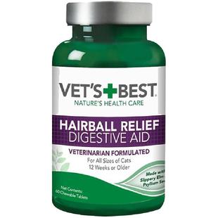 VET'S BEST绿十字猫草片猫咪化毛膏调理肠胃温和吐毛化毛球片