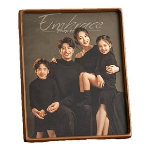 全家福实木高级感相框定制洗照片加打印相册6八寸8寸10摆台挂墙a4