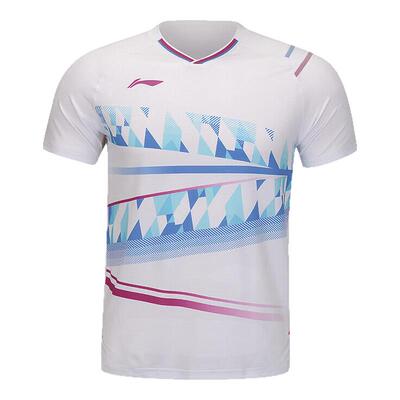 正品李宁羽毛球服国际球星大赛服男女速干透气短袖上衣T恤AAYU131