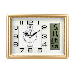 北极星座钟客厅台钟桌钟卧室日历时钟挂钟创意家用石英钟温度台式