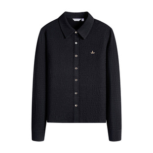 Navigare意大利小帆船肌理感衬衫女士春季新款薄款修身长袖衬衣