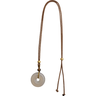 方糖家 高冰马料玉髓平安扣新中式编绳项链高级感轻奢毛衣链女款