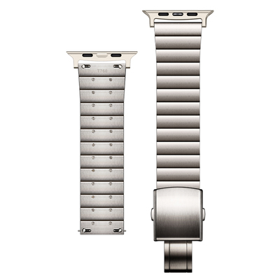Umtanned高端TA2钛合金苹果表带适用新款Apple Watch Ultra 49mm Series 46mm 42mm全系复古纯钛金属手表带