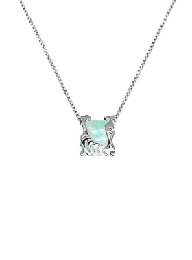 盐岛马嘉祺同款朦胧烟雨挂坠项链