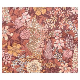 英国正品liberty面料100支lawn长纤棉柔软连衣裙席亚拉烫金红褐色