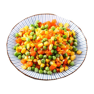 速冻蔬菜美式杂菜粒2斤 什锦蔬菜粒青豆胡萝卜丁粒玉米粒混合杂菜