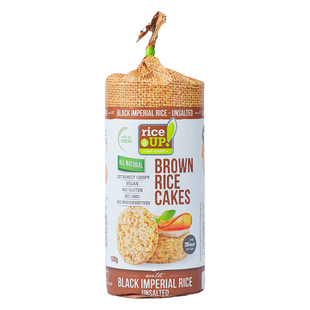 RiceUpBrown Rice Cakes甘齿记藜麦原味非油炸糙米饼120g休闲零食