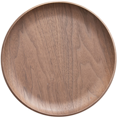 黑胡桃木大圆盘贴皮水果茶点盘