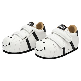 SMILEY笑脸贝壳头白大头鞋女厚底增高毛毛虫丑萌通勤休闲面包鞋子