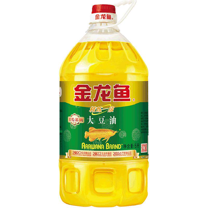 金龙鱼 非转基因精炼一级大豆油5L/桶 食用油