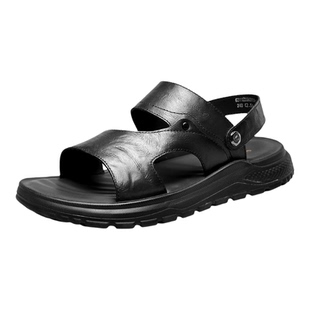 意尔康男鞋2026新款夏季男士真皮凉鞋拖鞋男款开车外穿软底爸爸鞋