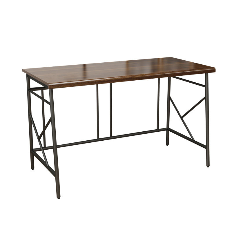 轻奢电脑桌家用铁艺学习办公操作台创意式极简实木生态板桌面书桌