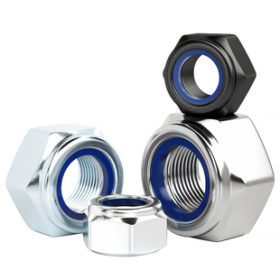 316/304不锈钢防松自锁螺母美制细牙反牙尼龙防滑锁紧六角螺丝帽