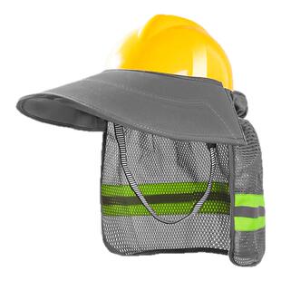 安全帽防护面罩全脸工地防晒遮阳罩帽檐便携加宽加长护脸护颈男款