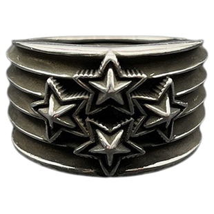 s925纯银克罗伈复古条纹星星戒指男cody sanderson风格星星指环女