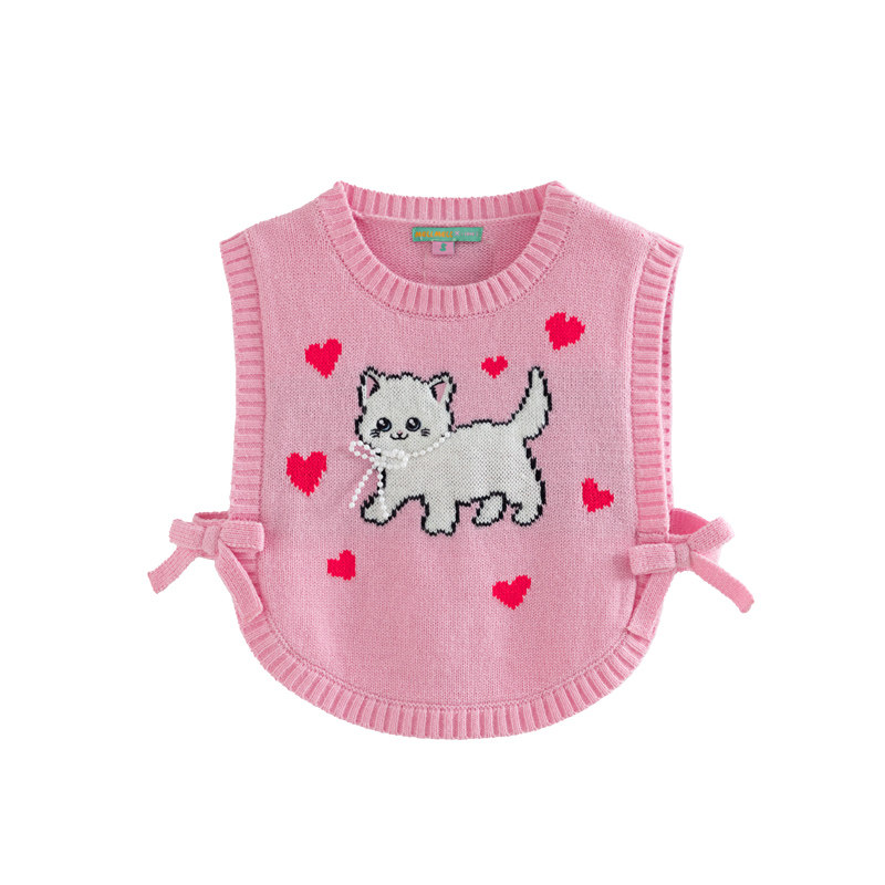 ILOVEJ女童小猫针织马甲