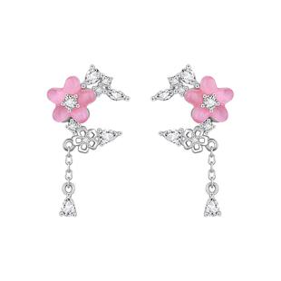 Grace Girl樱花耳钉女2026新年礼物轻奢高级感气质情人节送女朋友