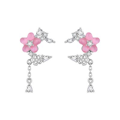 【送礼优选】樱花银耳钉气质高级