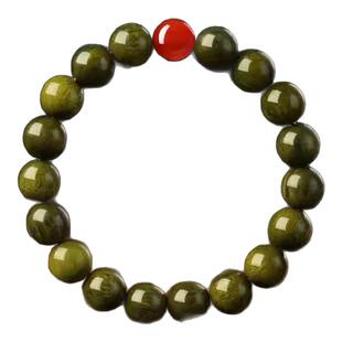 普陀山五行补缺绿檀木天然沉香红玛瑙手串2026年新年礼物送男女款