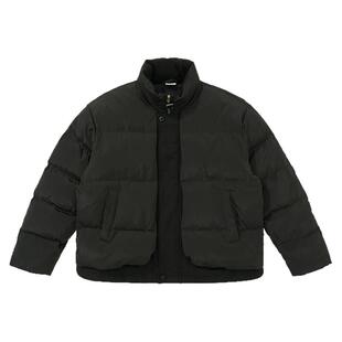 Mentmate 2W 秋冬假两件纯黑色潮男立领棉服外套BF休闲棉衣夹克