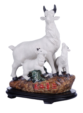 三阳开泰生肖石湾公仔动物工艺品