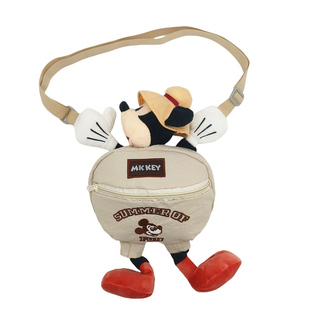 可爱卡通毛绒玩偶小包包新款开心小老鼠单肩斜挎包外出旅行小背包