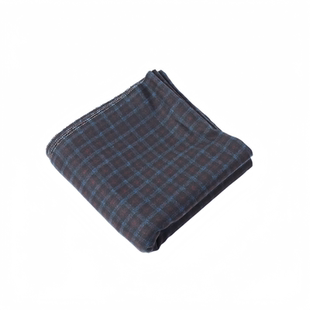 秋冬黑色底红蓝线条格子羊毛毛呢布料外套大衣服装设计师面料A