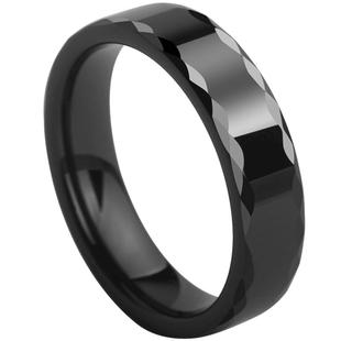 飒雅陶瓷情侣戒指黑色尾戒食指男指环女潮牌对戒简约个性小指时尚