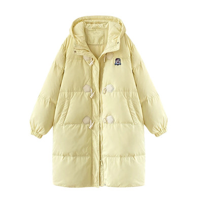 晶煊韩系冬装斗篷牛角扣连帽羽绒