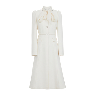 朗姿/MOJO AVENUE莫佐2025冬新款法式千金感连衣裙女优雅飘带领高