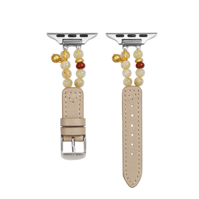 手环9pro创意新款串珠间真皮表带