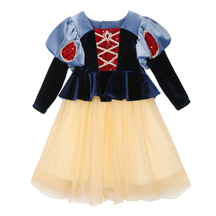 小O宝Okids童装 宝宝白雪公主连衣裙女加绒2024冬婴儿礼服生日裙