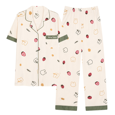 纯棉夏季女士短袖家居服