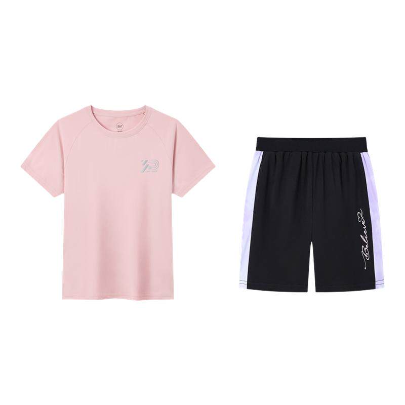 361度女童夏季速干短袖短裤套装