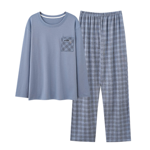 芬腾可安男士睡衣男款冬季高级感纯棉男生四季通用长袖温柔家居服